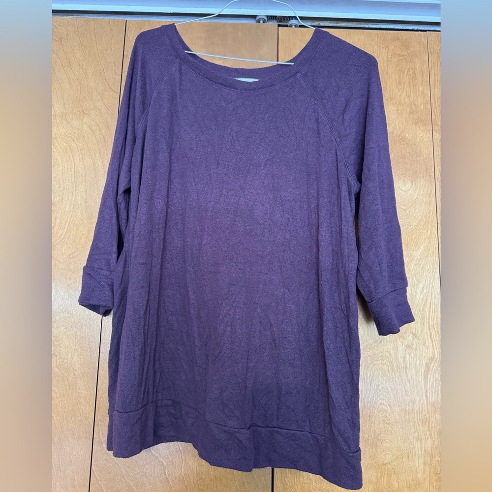 Market & Spruce Long Sleeve Tunic Top - Plum Purple